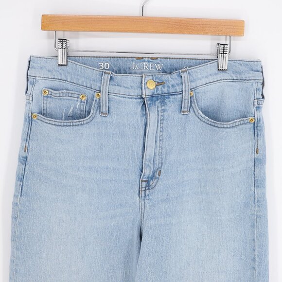 J.CREW Slim Wide-Leg Jean in Elia Wash Light Blue High-Rise Size 30 - Picture 4 of 10